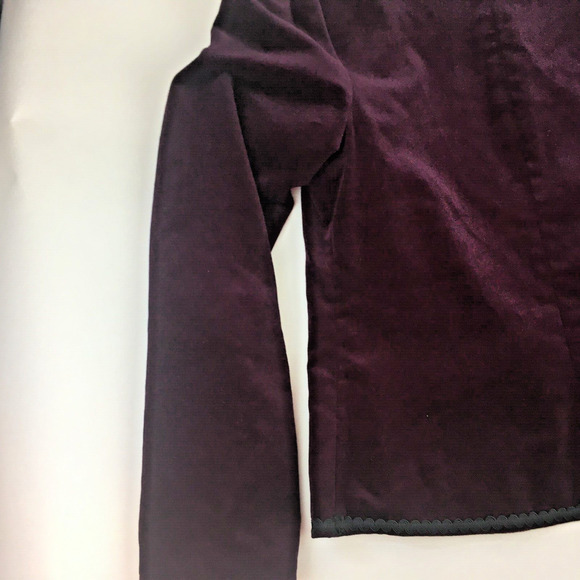 renaissance Ren Faire Womens Velvet jacket lined Size 8 Plum Black Boho - Picture 7 of 16